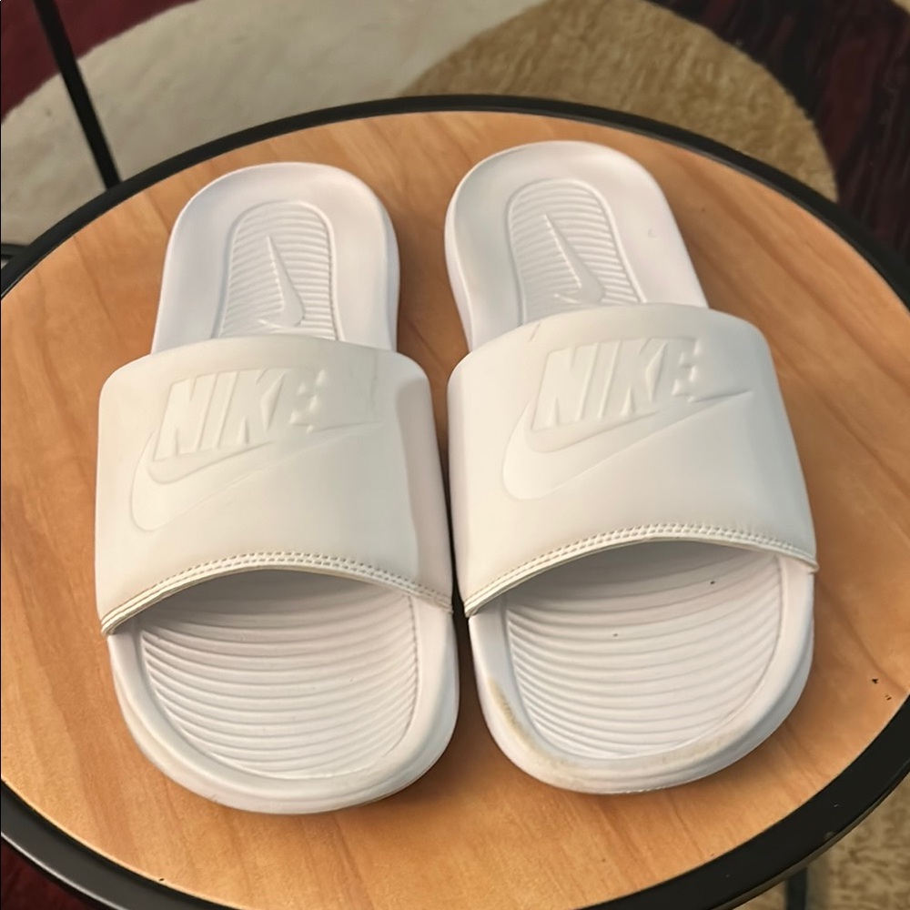 Nike White Slide Sandals